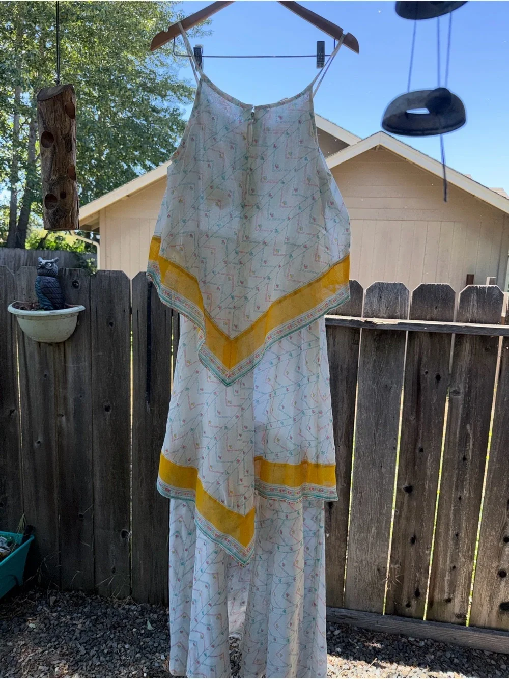 Vintage Jody T of California layered handkerchief sleeveless dress 14 white - Picture 2 of 6